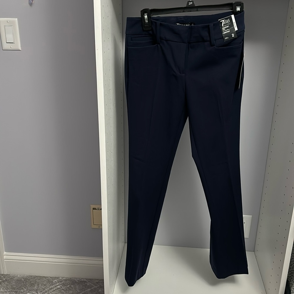 Never Worn Petite Navy Blue Stretchy Bootcut Slacks